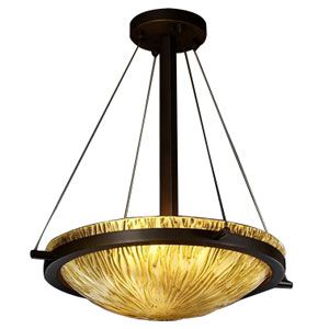 Veneto Luce Bowl Suspension with Ring by Justice Design Group - Starlight Lighting USA and Canada